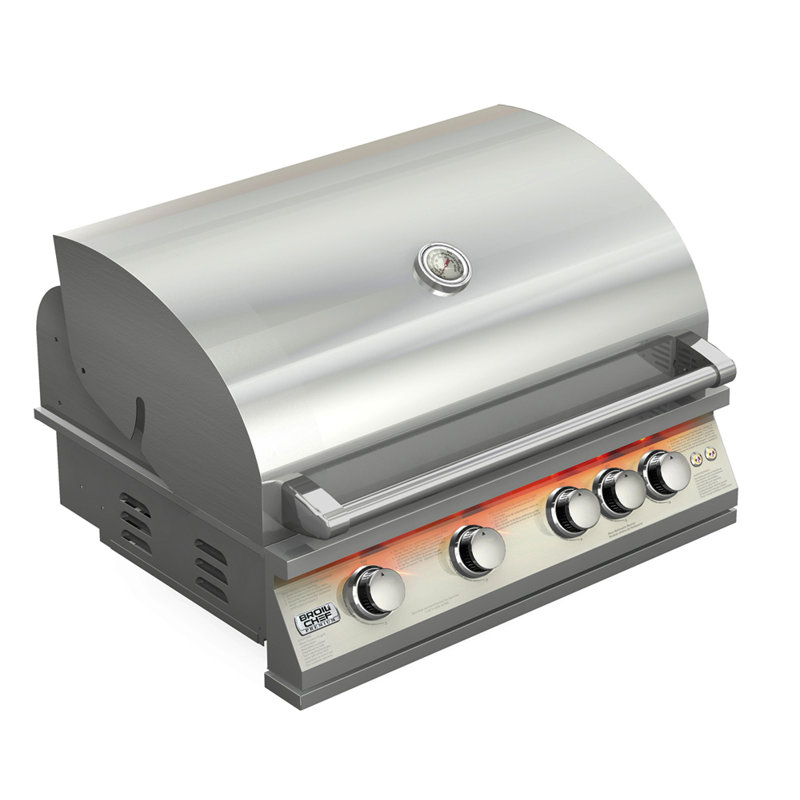 BroilChef 4 Burner Built In Gas Grill & Reviews | Wayfair BBQ Conversion to Gas